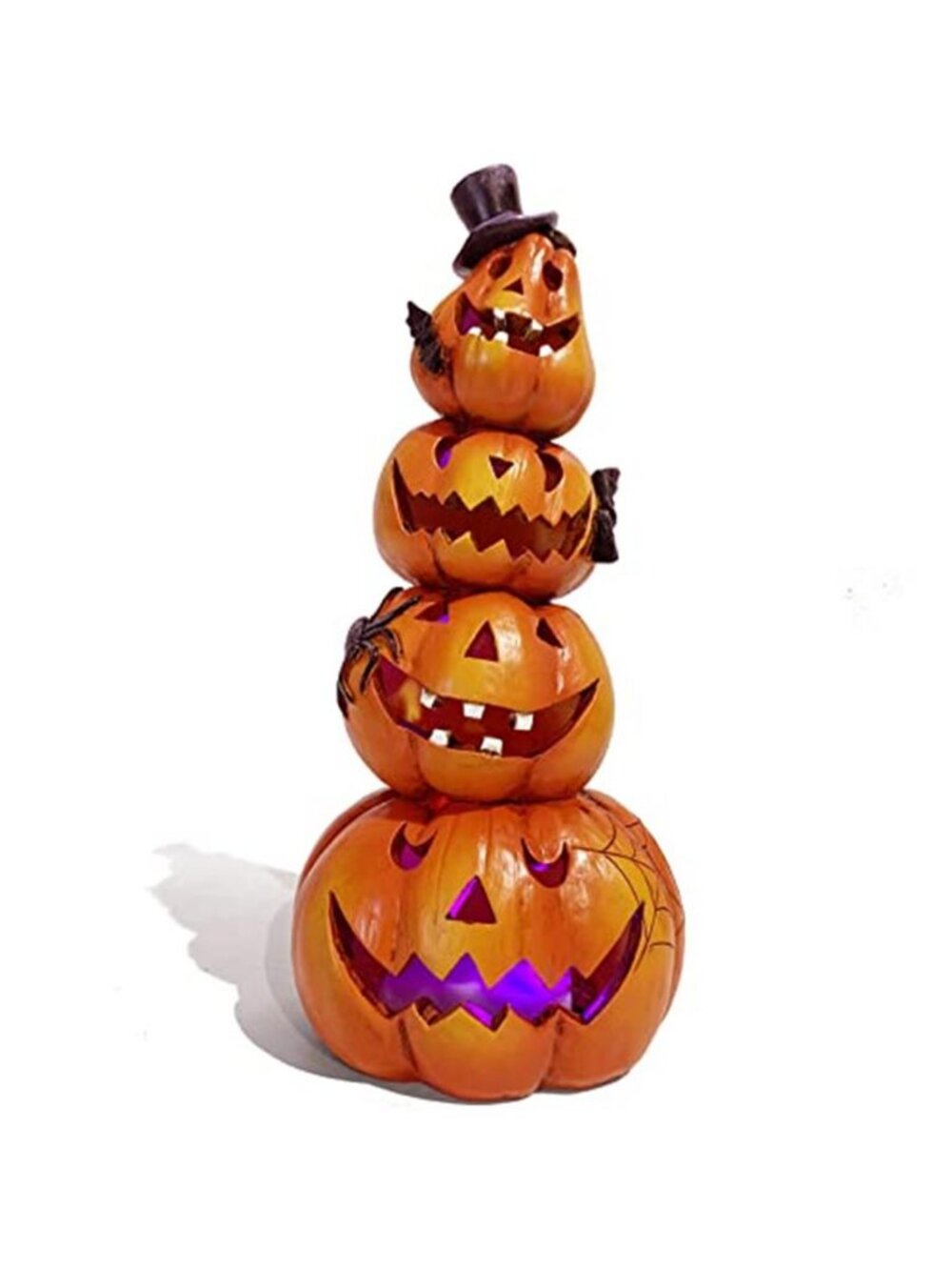 Halloween Pumpkin Decorations Indoor Orange Stacked Pumpkin Figurine